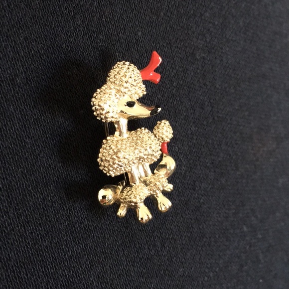 Cute Vintage French Poodle Gold Tone Brooch - Picture 9 of 9